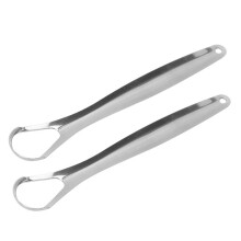 2pcs Adult Tongue Scraper, Breath Freshening Tongue Cleaner, Reusable Portable Stainless Steel