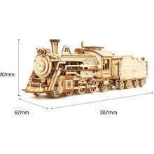 Wooden Model Train - 308 Pieces - ROBOTIME - Train Model - Multicolored - Children's - Unisex