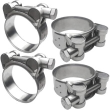 FOLAYA 4-Piece 304 Stainless Steel Hose Clamps, Adjustable 44-47mm Hose Clamps for Construction Trucks