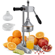 Nastopee Manual Juicer, Hand Juice Press with 2 Press Heads, Stainless Steel Citrus Squeezer with Suction Cup Base for Lemon, Lime & Orange