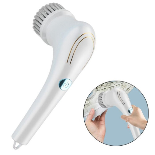 Kitchen Brush, Rotating Electric Cleaning Brush, 5 Interchangeable Brush Heads, Handheld Spin Scrubber