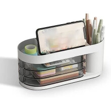 Desk organizer - Unspecified - Pen holder - White - Multifunctional - 10.5x24.5x10cm