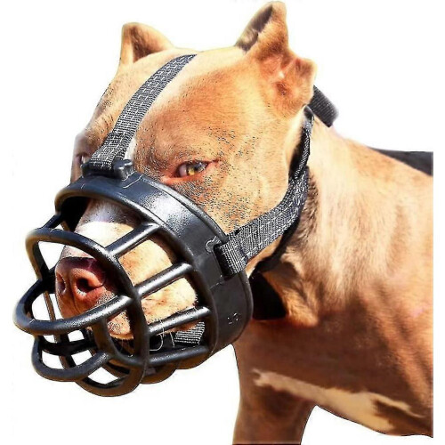 (3XL, Nylon black) Soft Basket Muzzle For Dogs Secure And Comfortable Fit, Better Prevent Bites, Chewing And Barking Muzzle
