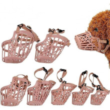 7pcs/set Softness Plastic Dog Muzzle, Anti Bite Adjustable Pet Basket, Dogs Training Mouth Cover Mesh Cage, Breathable Comcompatible withtable, compat