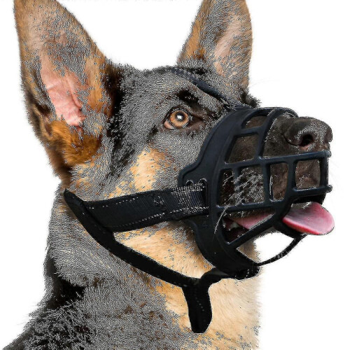 (1, Black) 2025 Dog Muzzle, Silicone Basket Muzzle For Small Medium Large Dogs, Soft Cage Muzzle Prevent Biting Chewing, Allow Drinking Panting, TA