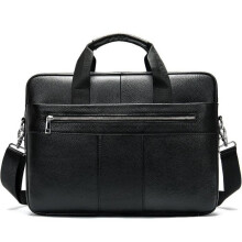 Briefcase, WESTAL – Genuine Leather Briefcase for Men, Laptop Case - Type 8523 Black