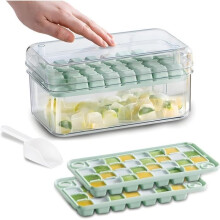 Primaoace Ice Cube Trays, Ice Cube Mold with Lid and Trash Can