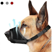 (XL, Black) Dog Muzzle, Soft Nylon Anti-dropping Muzzle, Air Mesh Breathable Drinkable Dog Muzzle With Adjustable Loop
