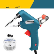 60W Portable Soldering Gun with Internal Heating and Indicator Light, Automatic Charger, and 50g 0.8mm PZCC Soldering Wire