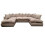 Furniture 786 Large U Shape Jumbo Cord Sofa Scatter Back Coffee 2