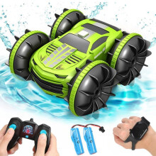 Off-Road Remote Control Car, 4WD 360 Rotating RC Stunt Car, Gesture Control Remote - Green