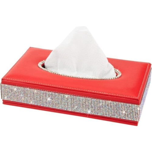 Rectangular tissue box lid - Decorative tissue box holder with diamond-polished finish, made