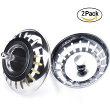 Filtri per lavello - Acciaio inox - Confezione da 2 - Diametro 80 mm - Spessore 0,5 mm - Argento