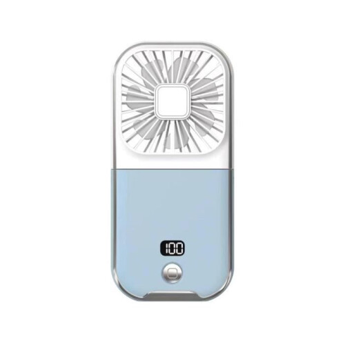 Ventilatore da collo portatile blu ricaricabile tramite USB - Raffreddamento comodo e a mani libere