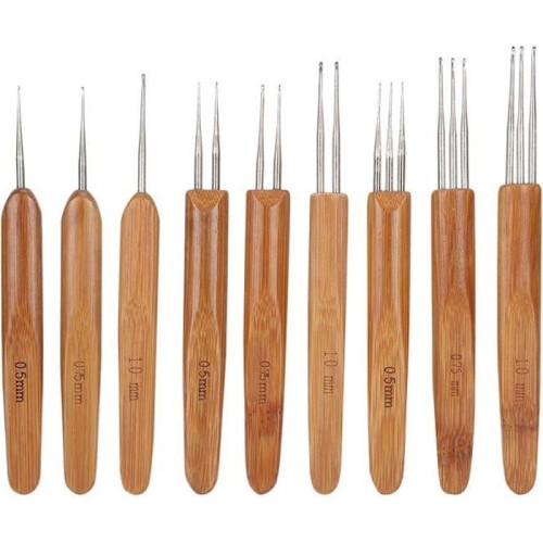 9-piece smooth braid hair weaving tool set, crochet dreadlock tool, knitting technology