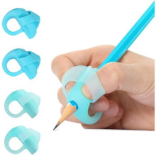 Guida per le dita per bambini, impugnature ergonomiche per matite, ausilio per la scrittura per bambini, set da 4 (blu)