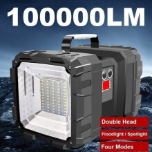 40W 100000lm rechargeable flashlight with dual head