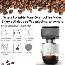 Caffettiera portatile da viaggio - Funzione di erogazione automatica - 1 tazza - Per campeggio, ufficio, casa, auto