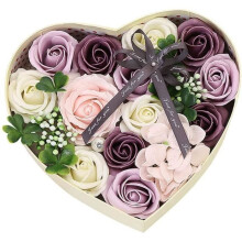 Set regalo di sapone rosa a forma di fiore - Regali per San Valentino, Natale, compleanno - Viola