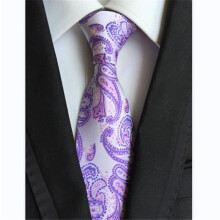 Men's Tie - KJEHOME - New Fashion Jacquard High Density Paisley Polyester - Purple - Arrow Type
