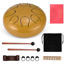 Steel Tongue Drum, 6 Inch 8 Note Tongue Drum C Key