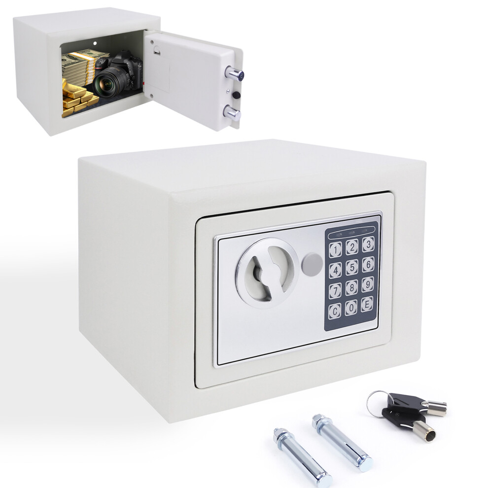 Dayplus Home Safe Waterproof Secure Digital Steel Safe Security Electronic Home Office Money Safety Box 4.6L White