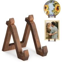 Supporto decorativo in legno per piatti, porta piatti da tavolo, supporto per cornici portafoto, 10,2 x 16,5 x 15,2 cm (1 pezzo)