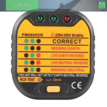 Tester per prese elettriche - SJLERST - PM6860DR - Digitale - 250V - 50-60Hz