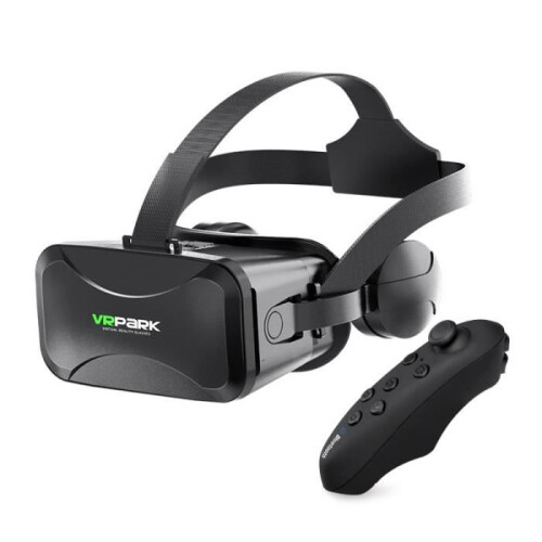 Visore per realtà virtuale VRPARK VR con controller 3D, compatibile con smartphone iPhone e Android da 4,5 a 6,7 pollici.