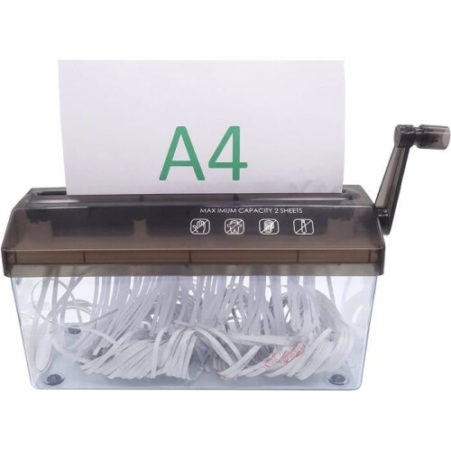 Distruggidocumenti manuale - Mini - A4 - Portatile - Efficiente dal punto di vista energetico - Silenzioso