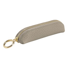 Soft Genuine Leather Tiny Wallet For Coin Keys-elephant gray