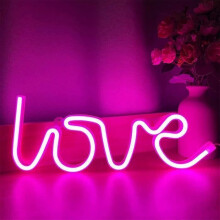Lampada da parete a LED al neon USB/a batteria - Lampada da parete per la camera da letto di una ragazza - Illumina l'amore - Per