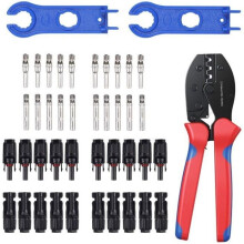 Pinza crimpatrice per cavi fotovoltaici, spelafili MC4, connettore maschio con strumento di crimpatura, connettore femmina, chiave