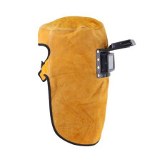 Cappuccio da saldatura in pelle, maschera per casco da saldatura 3 in 1 con lente, area di visualizzazione: 10,8 x 4,5 cm, cappuccio