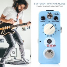 MINIFINKER Mini pedale Wah Wah - 5 modalità sonore - Alloggiamento in metallo - Interruttore LED