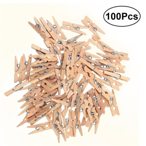 100 mollette da bucato in legno da 2,5 cm