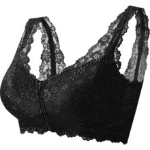 Reggiseno in pizzo extra elasticizzato con chiusura frontale regolabile per donna LFY90715202BKL3
