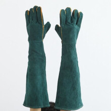 Guanti anti-morso - QQMORA - Pelle spaccata e PU - Protezione per il braccio - Comodi e resistenti - Unisex
