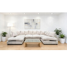 Large U Shape Jumbo Sofa Scatter Back Mink