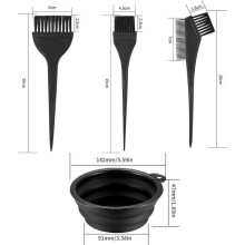Set di 4 pennelli per la colorazione dei capelli, strumenti per la tintura dei capelli, pettini e spazzole per lo styling dei capelli