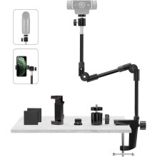 Supporto per webcam con supporto per telefono e vite da 5/8”, supporto flessibile per proiettore da 63,5 cm, supporto per microfono