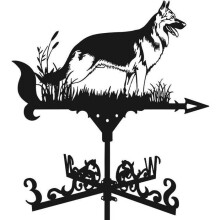 Bandierina segnavento in metallo - Indicatore di direzione del vento - Nera - Decorazione da giardino - Resistente - Squisita