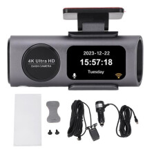 Vvikizy Dash Cam 4K 1080P Doppia telecamera posteriore grandangolare visione notturna registrazione in loop sensore di gravità