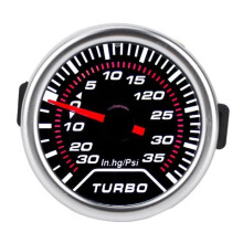 Manometro per vuoto Fdit, manometro universale per pressione turbo, 35 PSI, misuratore di pressione del vuoto, lente fumé, LED