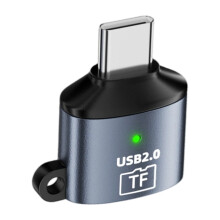 Metalen TF-kaartlezeradapter voor-Type-C donkergrijs