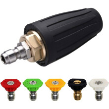 Ugello turbo per idropulitrice, ugello rotante e 5 ugelli, attacco rapido da 1/4", 3600 PSI, orifizio da 2,5 mm