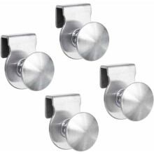 Maniglie per porte in vetro, set da 4, in acciaio inox, non richiedono foratura, adatte per porte con spessore da 5 a 8 mm.