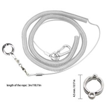 Guinzaglio ultraleggero per animali domestici (4,5 mm), 3 m, pettorina per pappagalli, uccelli, ara, calopsitte, anti-morso, corda