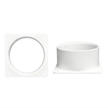 PVC Air Duct Flange Fitting Dryer Vent Plastic Wall-White 1