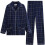 Pigiama da uomo in cotone con colletto risvoltato, maniche lunghe, comodo - AIEVIS - 2 pezzi - Blu 1